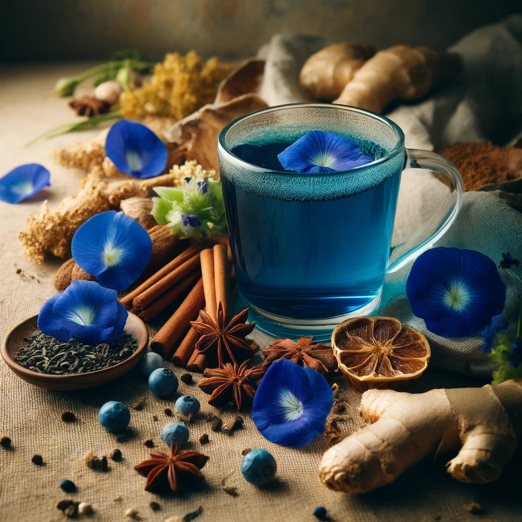 Ginger Cinnamon Herbal Blue Tea [box 6 units]